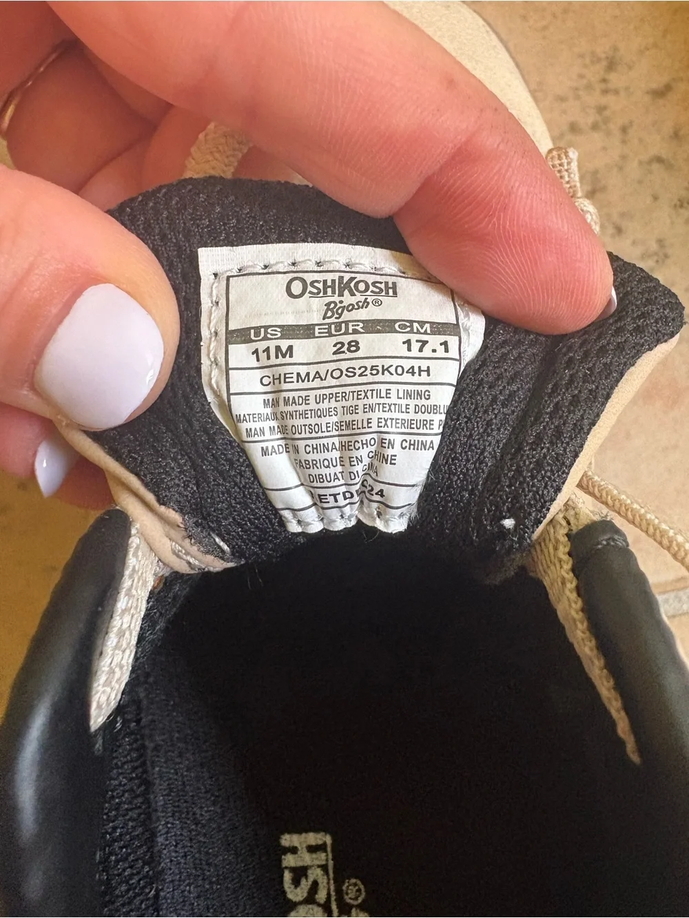 OshKosh B'gosh Tan Kids Sneakers with Gum Sole